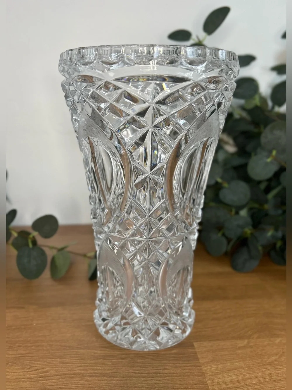 Vintage Nachtmann 24% Lead Crystal Vase | 9” West Germany Floral Cut Detail